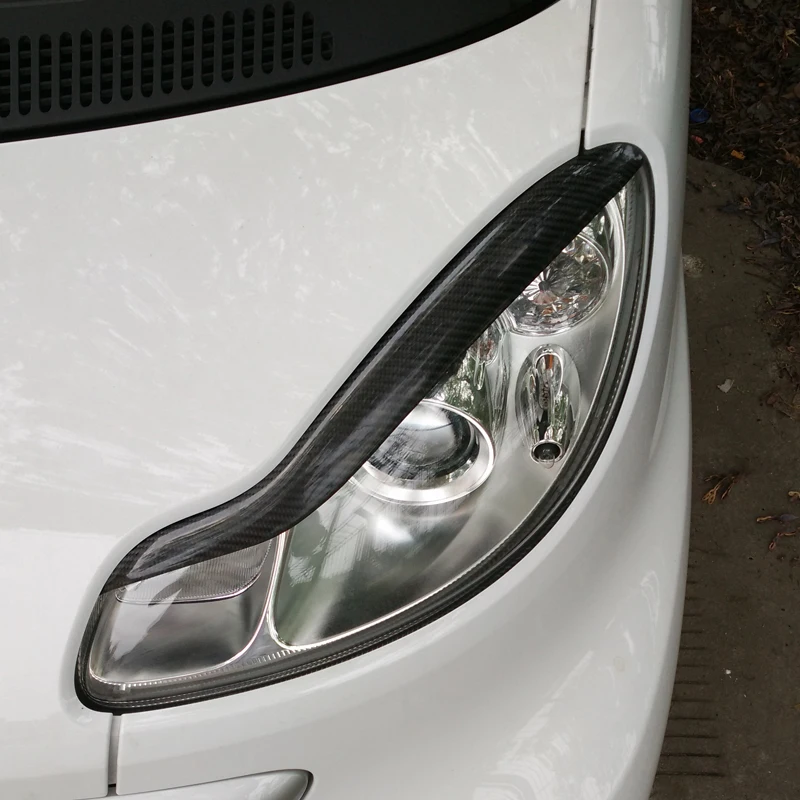 

Carbon Fiber Headlight Eyelids Eyebrows for 2007-2014 Smart Fortwo For2