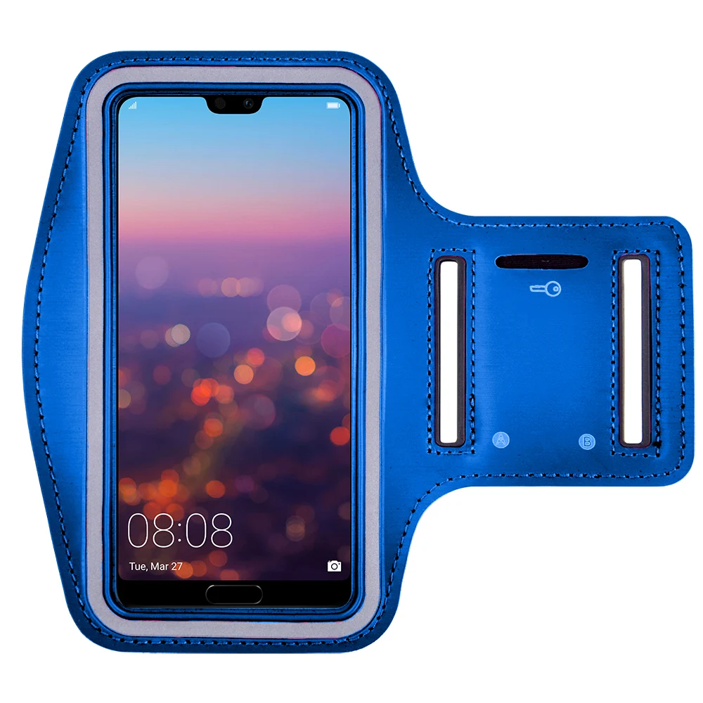 Синий Универсальная защитная полоса для бега для huawei p30 20 pro mate 30 20 Nova 5 на открытом воздухе Велоспорт телефон спортивная сумка для тренировки чехол унисекс - Цвет: Синий