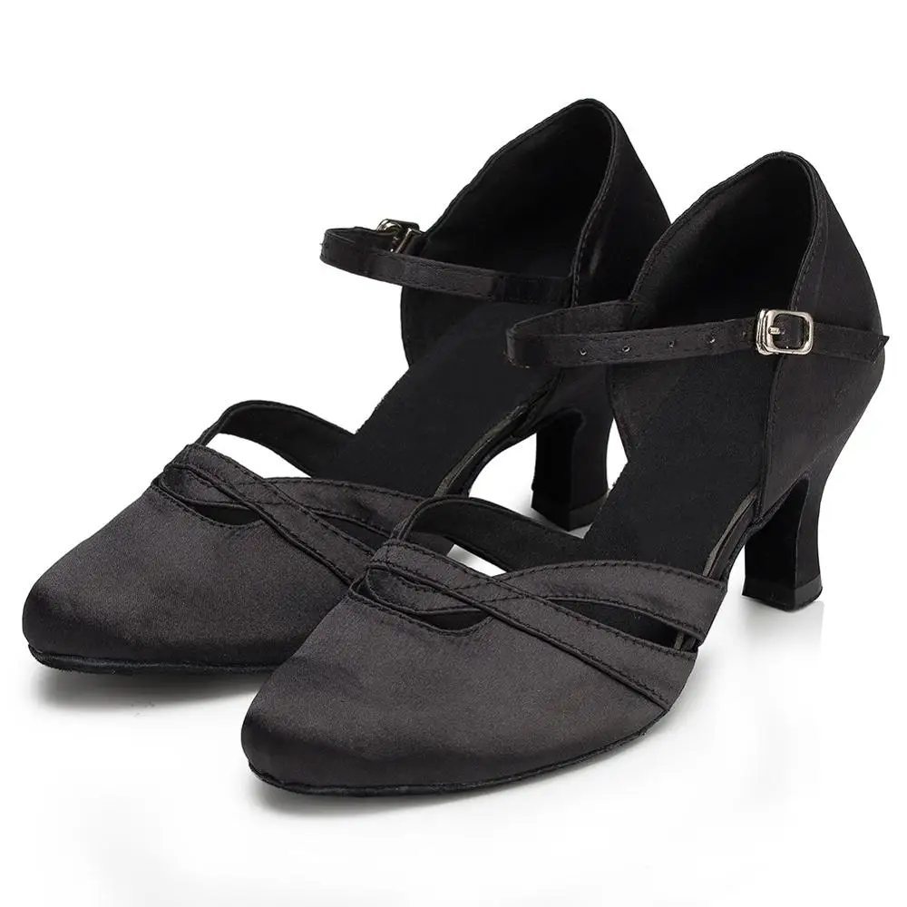 HROYL Для женщин Латинская танцевальная обувь для девушек и женщин; Крытый Танго современный Танцы обувь 10/8. 5/7. 5/6/с каблуком высотой 5 см;