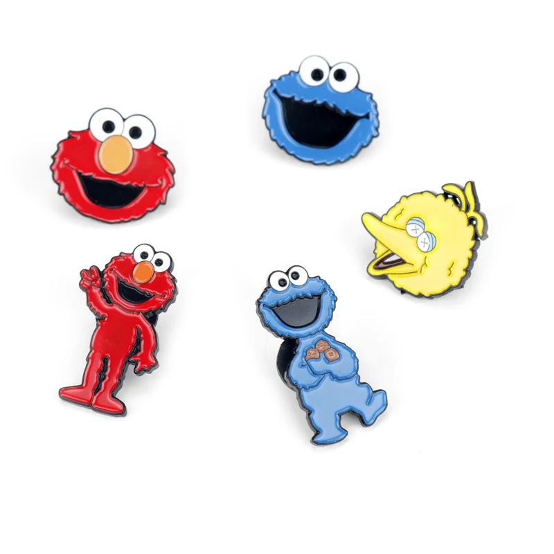 Улица Сезам металлические броши и прищепки значок аниме милая брошь Elmo Печенья Монстр Мода булавка для детей Рождественский подарок