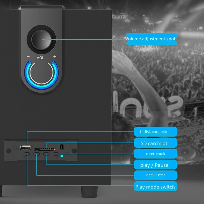 Деревянная мультимедийная акустическая система 2 1 супер сабвуфер Bluetooth o USB
