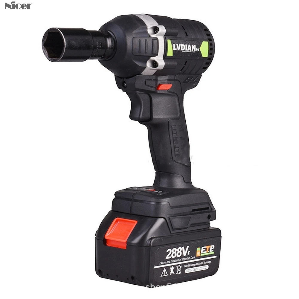 US $62.02 288vf Cordless Electric Impact Wrench With Rechargeable Battery Impact Drill Brushless Led Light 12 Socket Power Tools