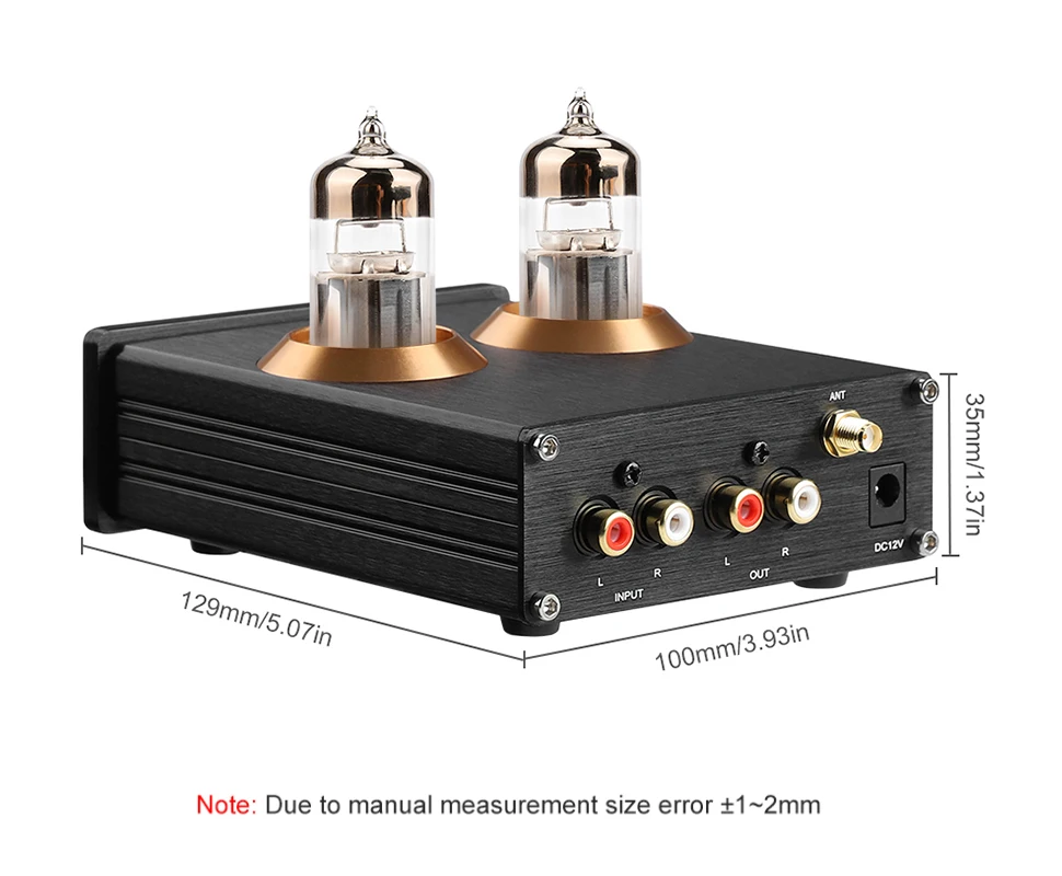 AIYIMA Stereo Buffer 6J5 (Upgrade 6J1) Bluetooth 4.2 Tube Preamplifier HiFi Amplifier Preamp With Treble Bass Tone Ajustment amp for bass guitar