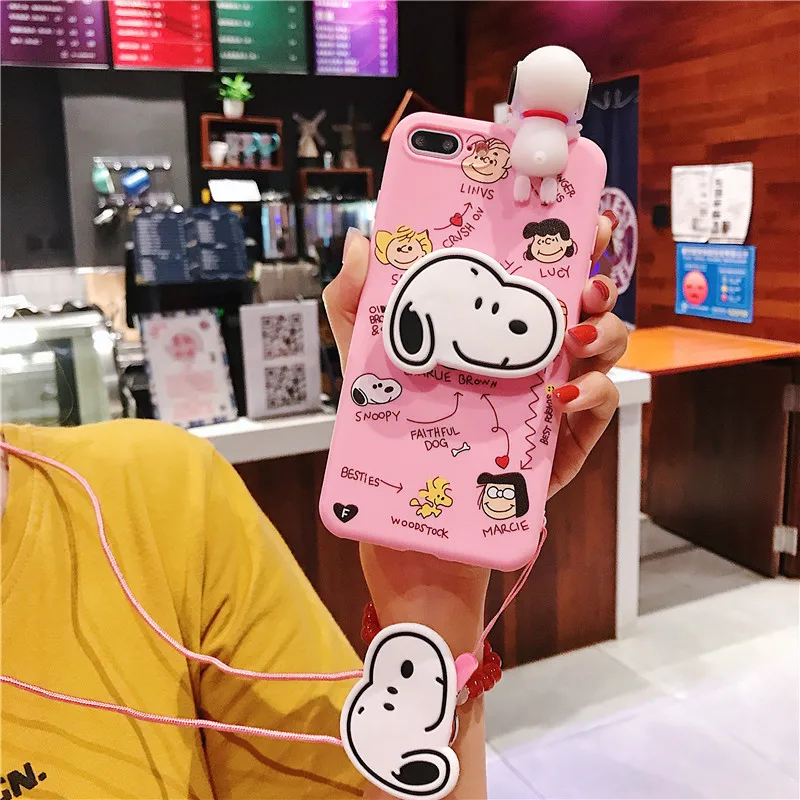 Креативный мультяшный милый Снупи чехол для телефона для iPhone X XS XR XSMax 8 7 6 6S PluS кукольный кулон силиконовый защитный чехол