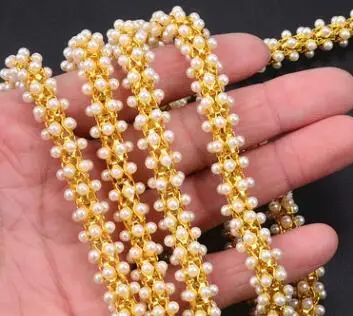INS/Лидер продаж; Новинка; страз трубка прозрачная Стразы ab crystal цепи одежда со стразами и украшением в виде кристаллов плакировка золота/Серебряный Свадебные украшения cyrkonie - Цвет: PEARL GOLD