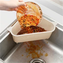 

Kitchen Accessories Plastic With Suction Cup Triangular Sponge Drain Rack Sink Storage Basket Leftover Food Filter Organizer