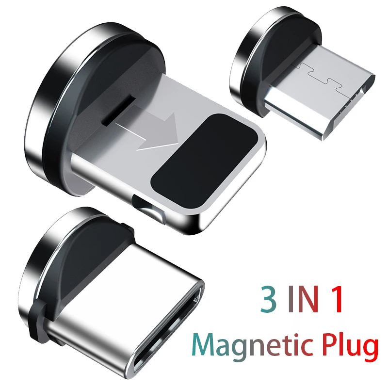 Круглый Магнитный кабель 8 Pin Type C Micro USB вилки Быстрая зарядка Телефон Магнит