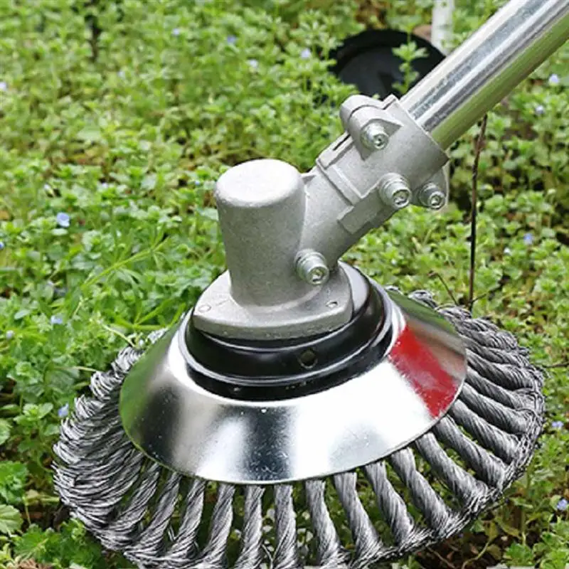 APACHICHI Weed Eater-Weed Wacker-String Trimmer Lawn Mower-Unbreakable Lawn Tool-8 Wire Steel Brush for Pavement Surface Grass-Lawn Edger-Mower Grass Garden Patio-Rust Removal-Adapter Kit Included. 