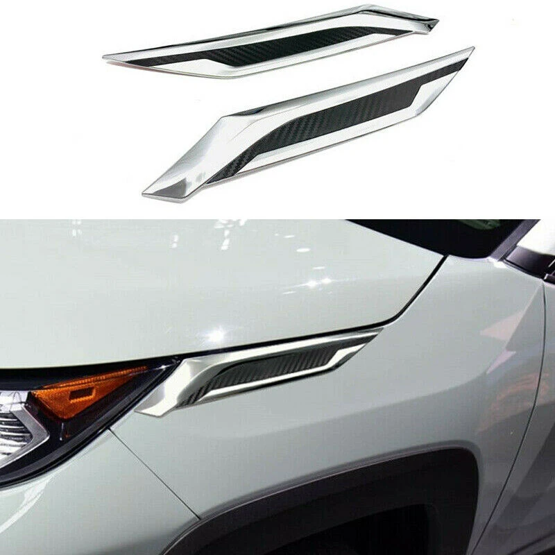 1 пара ABS пластиковый автомобильный внешний передний головной свет лампы Подрезка декоративные полосы черный для Toyota RAV4
