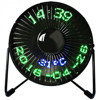 

New Hot Selling Usb Led Clock Mini Fan With Real Time Temperature Display Desktop 360 Cooling Fans For Home Office