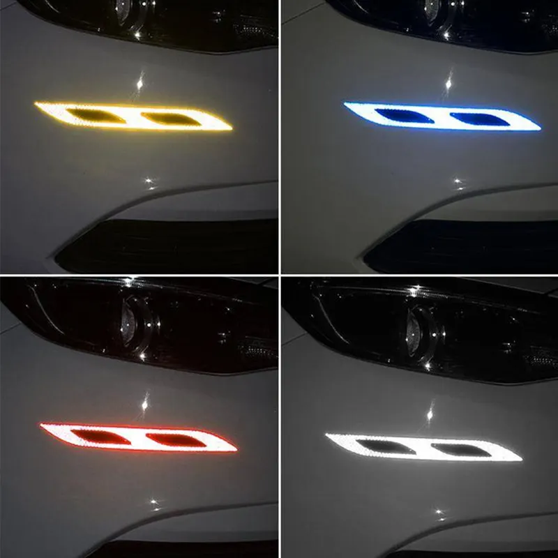 

2X car reflective sticker front and rear bumper protection for Porsche Ferrari Mercedes Benz BMW Audi Toyota Ford Chevrolet Kia