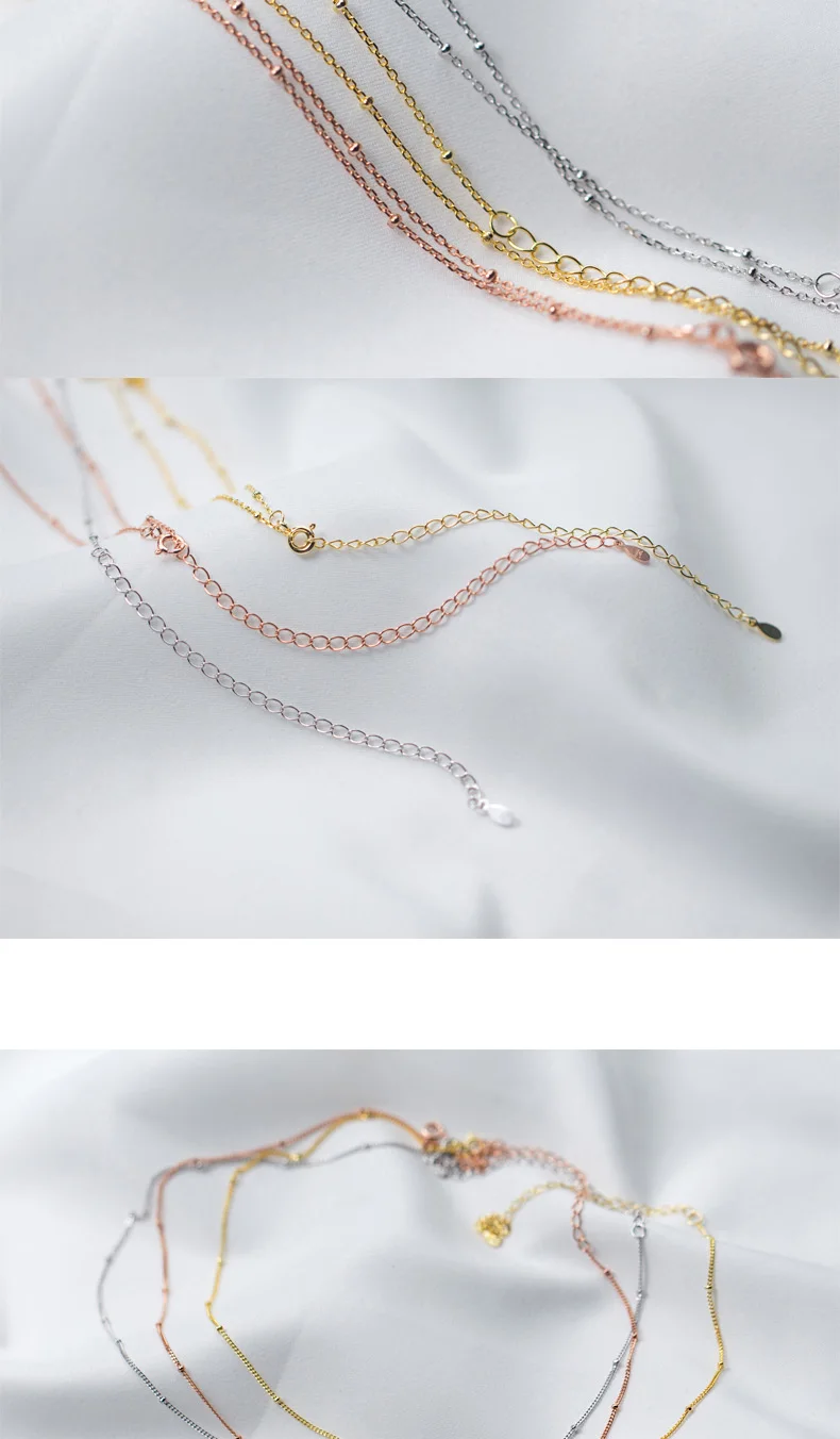 Trusta натуральная 925 пробы серебро минималистичный сладкий бусины цепочка, короткое ожерелье для Для женщин подруги Свадебные украшения подарок DS2102