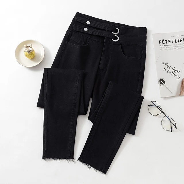 washed black jeans women