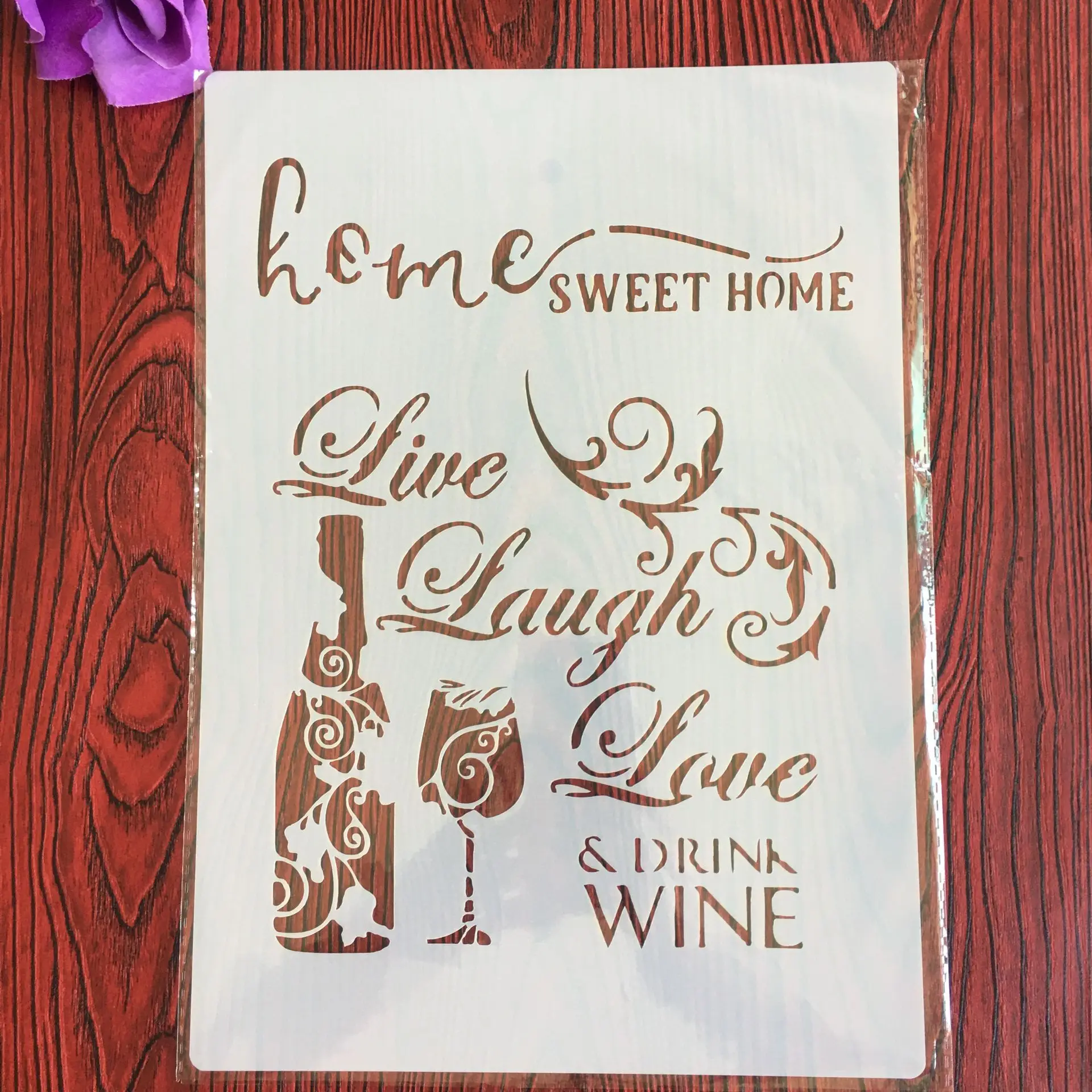 

Mandala Floral Wine glass A4 Decorative Stencils 29cm DIY Wall Painting Scrapbook Coloring Embossing Albumfor painting and decor