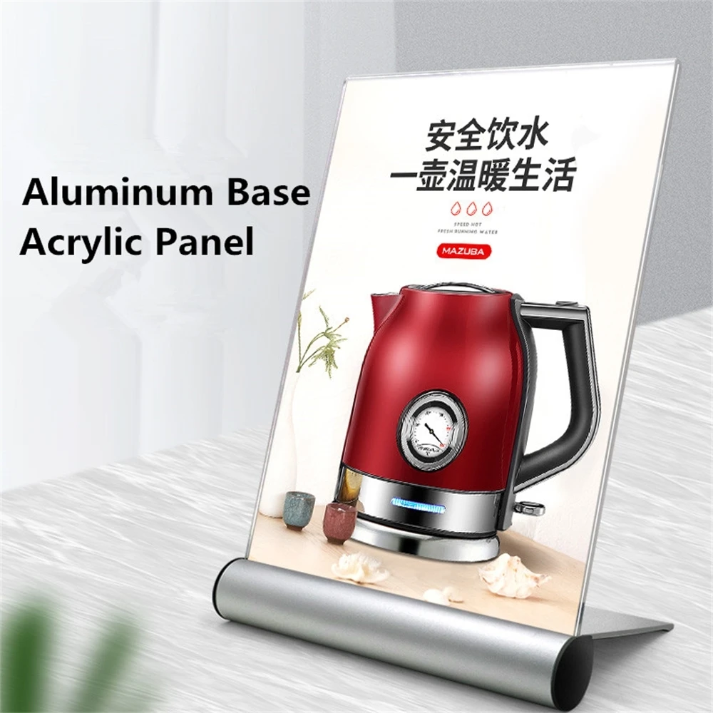 A6 Pop Sign Display Frame Literature Fylers Menu Photo Stand Counter Top Slant Back Metal Clear Acrylic Border Frame a5 desktop slant back clear plexiglass acrylic sign holder picture photo frames flyer document paper display stand