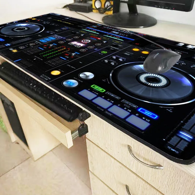 XGZ Cool DJ Hand Drive Large Gaming Mouse Pad Gamer Locking Edge Keyboard Mouse Mat Gaming Desk Mou