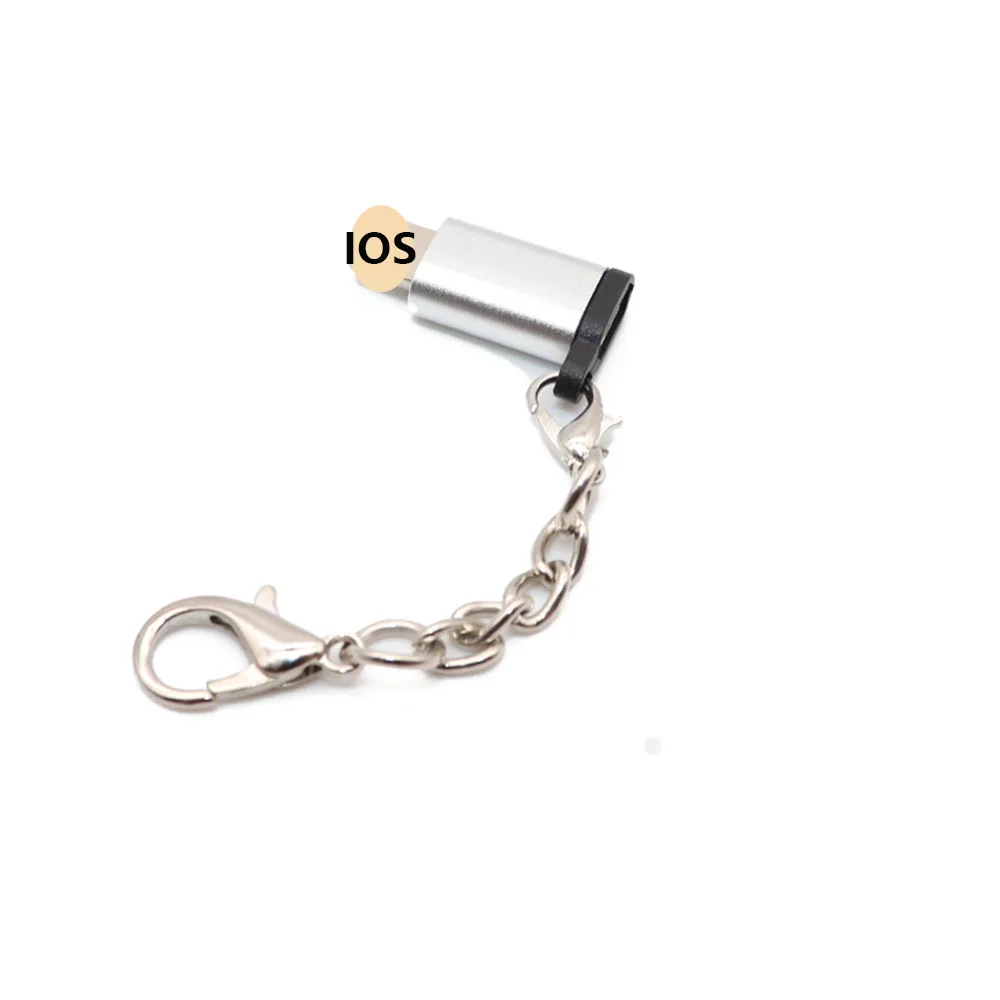 Адаптер Micro USB для освещения 8Pin для адаптер Apple с брелоком для IPhone X XS XR 6 7Plus синхронизация зарядное устройство OTG конвертер