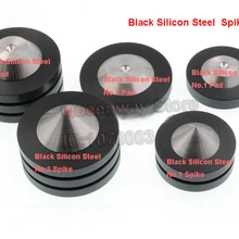 Черный кремний стальной бур с фиксатором для ножки Pad CD проигрыватель из нержавеющей стали