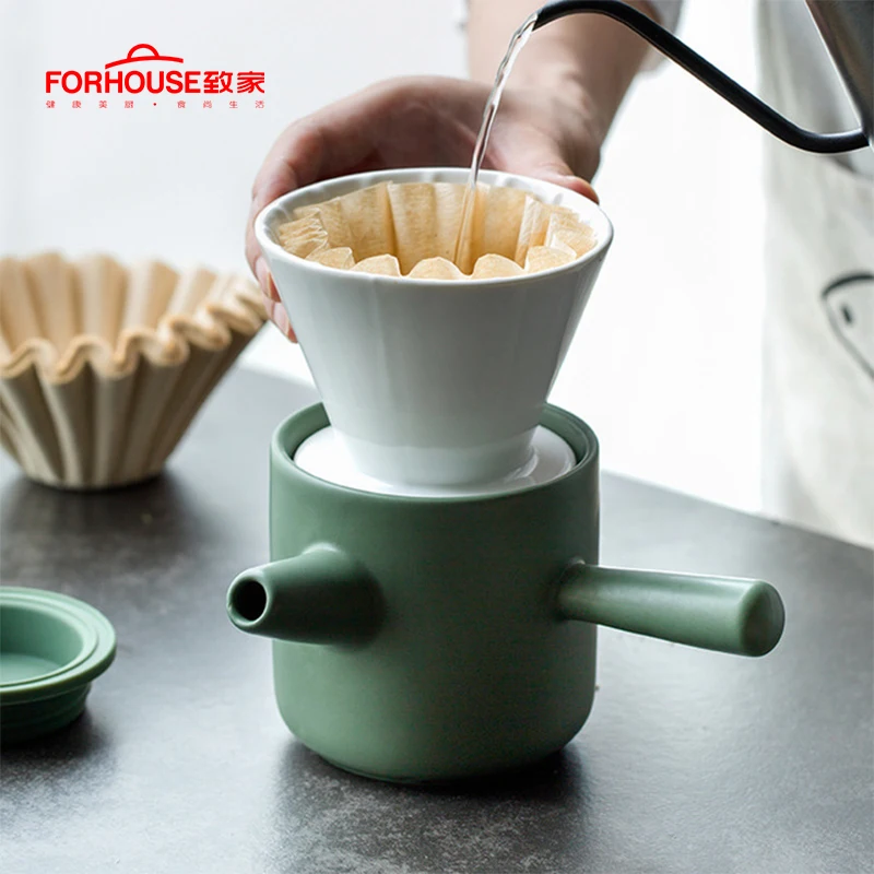Турецкая керамическая пламенная мокко кастрюля для подогрева молока, чайник для варки, приготовление кофе, для завтрака, с длинной бамбуковой ручкой, бариста, инструменты