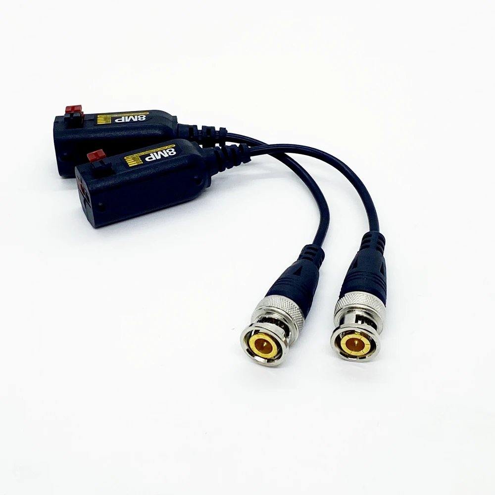 10 Pairs 4K 8MP CCTV Video Balun Passive Transceivers 2000ft Distance UTP BNC Cable CAT5 Cable for HD 5MP 8MP AHD TVI CVI Camera surveillance camera accessories