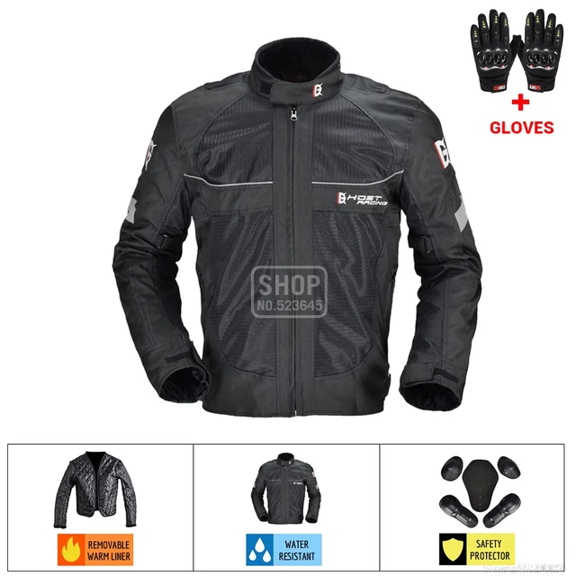 Waterproof Motorcycle Jacket Pants Off-Road Racing Motocross Riding Jacket Suit Men Windproof Touring Moto Protective Suit GR-Y-05 BK Jacket