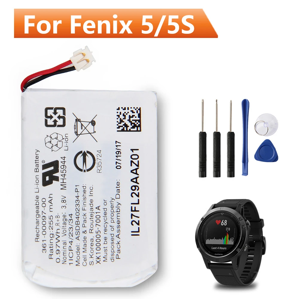 Original Replacement Battery 361-00097-00 For Garmin Fenix 5 Fenix 5s  361-00096-00 Battery 255mah 361-00098-00 For Fenix 5x - Mobile Phone  Batteries - AliExpress