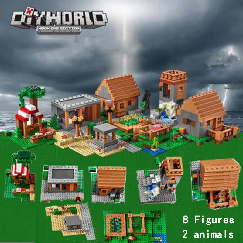 

Mailackers Legoing My World Village My World Figures 1652PCS Set Building Blocks Compatible Legoings House Model Children's Toys