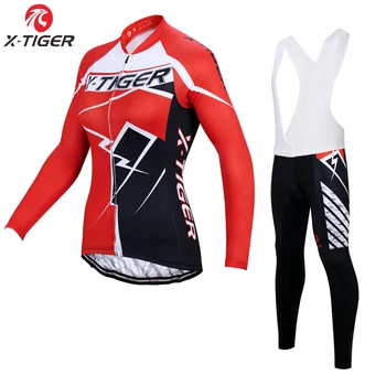 

X-Tiger Pro Women Thermal Fleece Cycling Set Winter Warm Long Sleeve Bicycle Clothes Uniform Ropa De Ciclismo Invierno Hombre