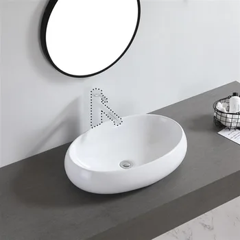 

Ceramic Basin Above Counter Basin Curved Oval White