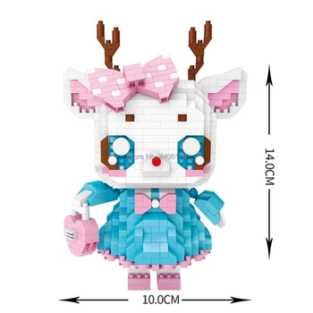 

hot lepining creators classic Anime Cartoon lovely cartoon Fawn deer mini micro diamond building blocks model bricks toys gift