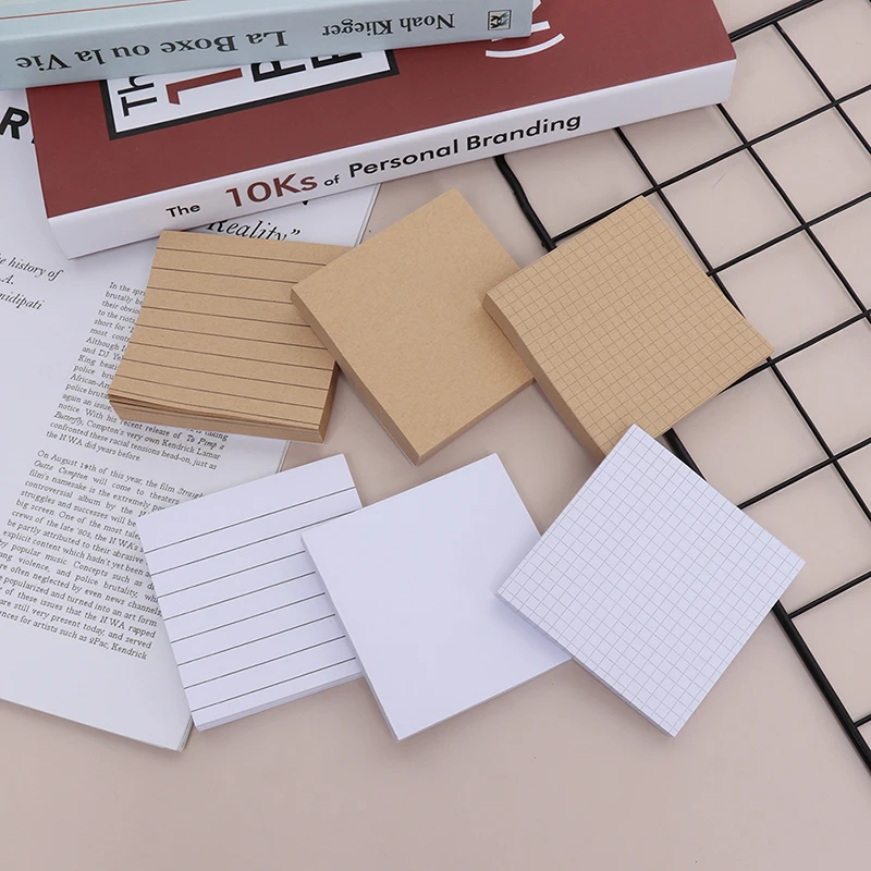 

1 Set Good Quality Blank Horizontal Grid Memo Pads Scrapbook School Supplies Post Sticky Notes