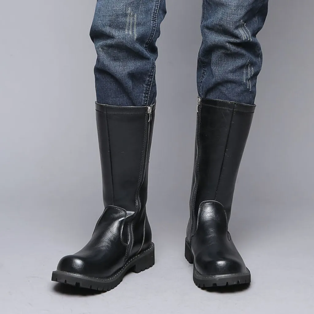 Мужская обувь модные ботинки мужские армейские ботинки zapatos de hombre уличные Нескользящие кожаные ботинки зимние ботинки в стиле панк