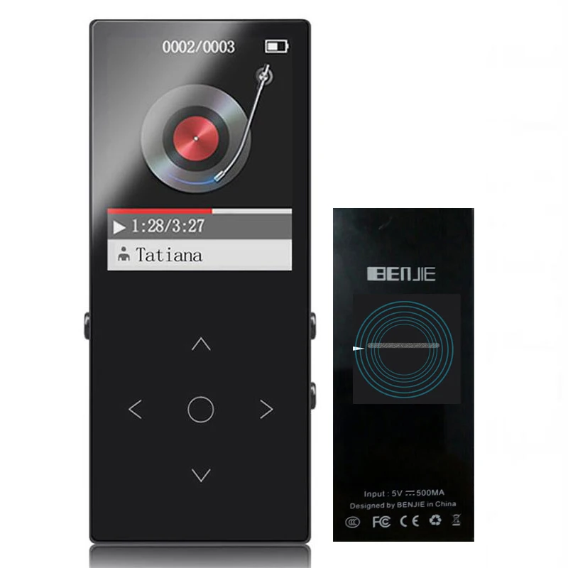 Benjie-K8-black Bluetooth 4,1 MP3 музыкальный плеер 16 Гб сенсорная кнопка с 1,8 дюймовым цветным экраном ультра тонкий с fm-радио, диктофон, электронная книга - Цвет: Benjie-K8-black
