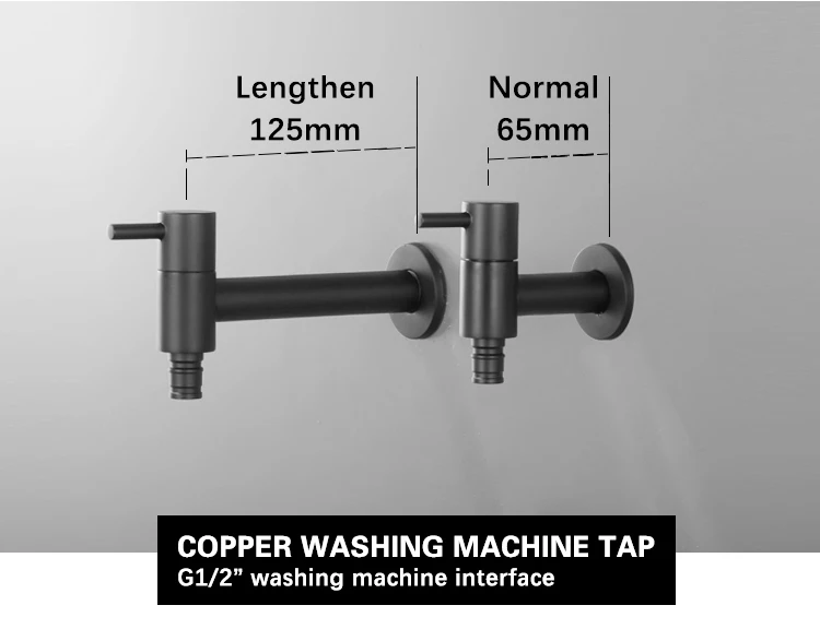 Настенный удлиненный кран для стиральной машины, Швабра для бассейна, черный цвет, для сада, для улицы, для воды, современный кран для кухни, ванной комнаты, AF6130