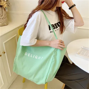 

Spring and summer large capacity alphabet canvas bag fruit green harbor wind leisure shopping bag students environmental bags
