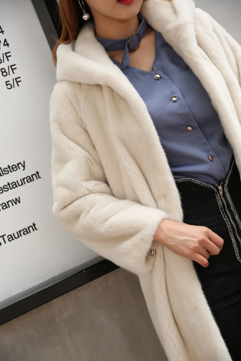 Новинка зимы, XL 6xl, длинное пальто выше колена, Женское пальто из искусственного бархата с капюшоном, меховое пальто J10263