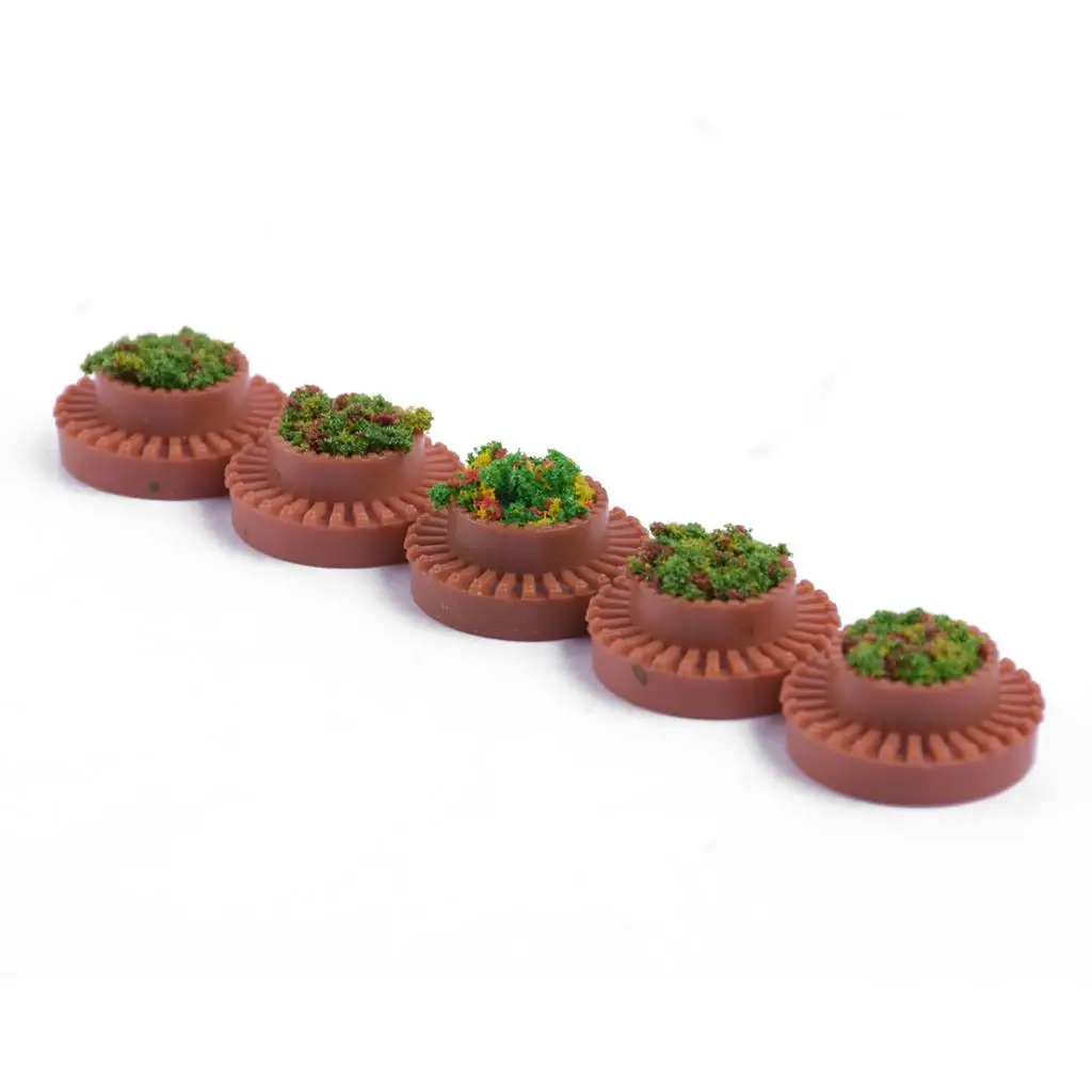 5pcs 1:150 Scale Plastic Flower Beds For Doll House DIY Sand Table Layout