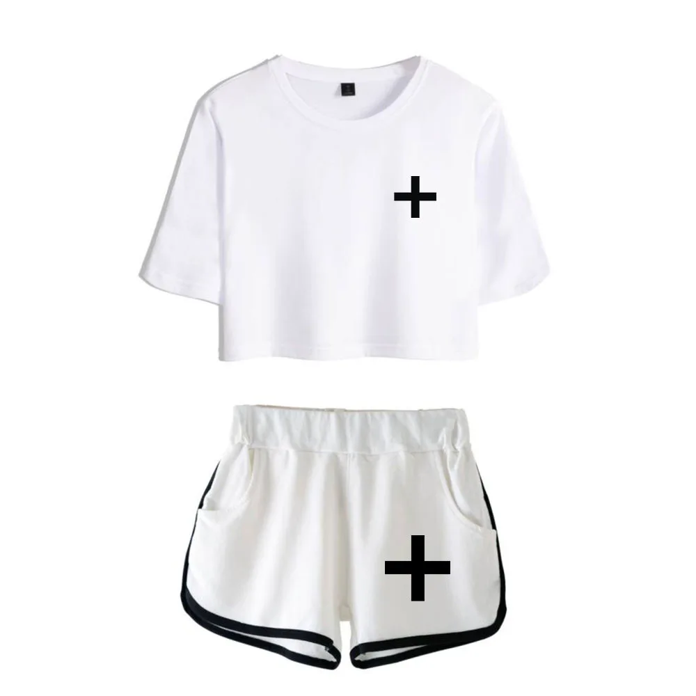 white1 Новые KPOP TXT Together укороченные футболки костюм женский дропшиппинг - Цвет: white1