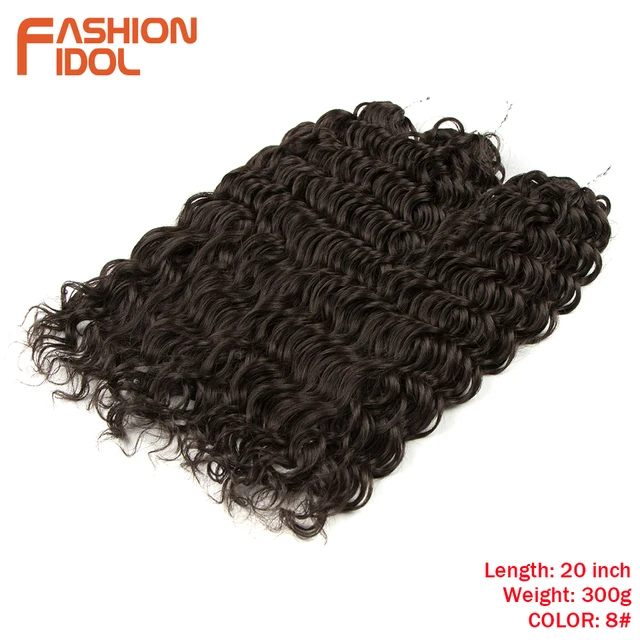 Deep Wavy Twist Crochet Hair Synthetic Afro Curly Hair Crochet Braids High Temperature Fiber Braiding Hair Extensions For Women #8