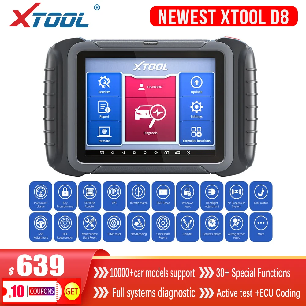 2021 Newest Xtool D8 Obd2 Diagnostic Scanner Ecu Coding Automotive Obd