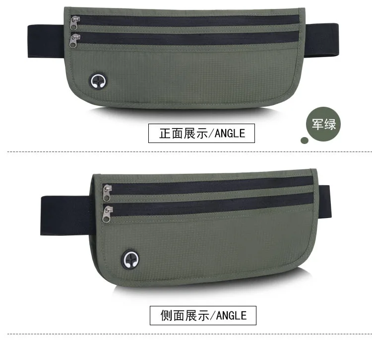 Factory Wholesale Outdoor Sports Waist Pack Ultra-Thin Body Hugging Anti-Theft Documents Passport Bag Multi-functional Mobile Ph