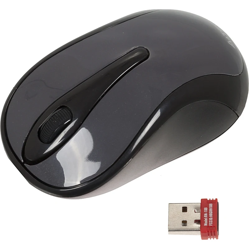 Мышь A4 V-Track G3-280A серый/черный оптическая(1000dpi) беспроводная USB(2but