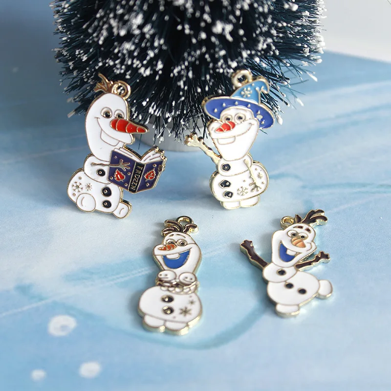 

10PCS Snowman Enamel Charms Pendants DIY Jewelry Gadgets Gold Tone Metal Snow Guy Charm Fit Necklace Bracelet Finding Cute YZ791