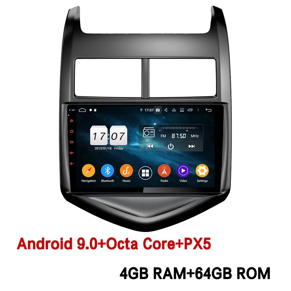 Klyde " ips 4G Android 9,0 Восьмиядерный 4 Гб ОЗУ 64 Гб ПЗУ DSP BT автомобильный DVD мультимедийный плеер радио для Chevrolet Aveo Sonic 2011 - Цвет: 4GB RAM x 64GB ROM