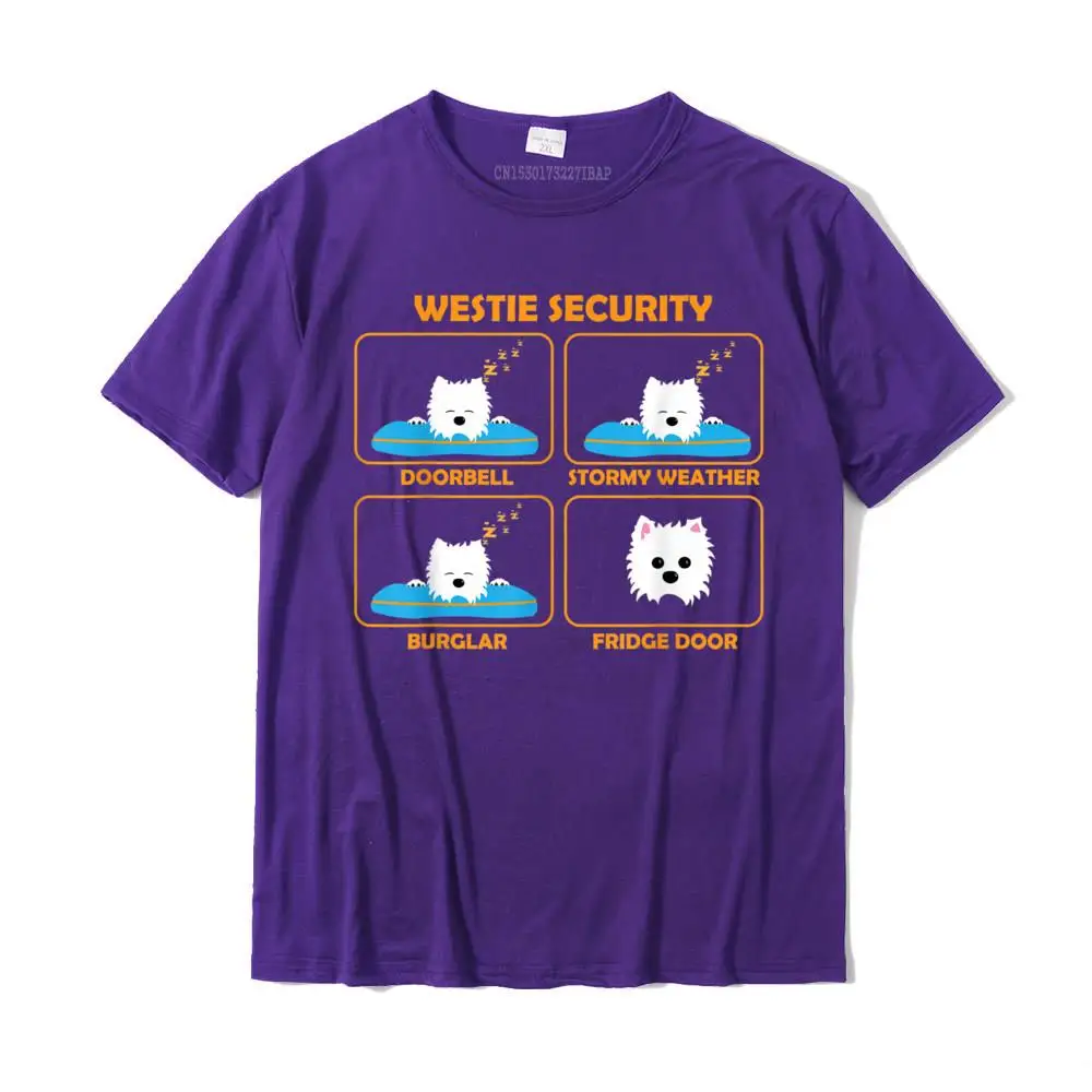 Group 100% Cotton Printed Tops Shirt New Coming Short Sleeve Men T-Shirt Funny Summer/Autumn Sweatshirts Round Collar Westie Funny Gift   Funny Westie Shirt   Westie Security__34329 purple