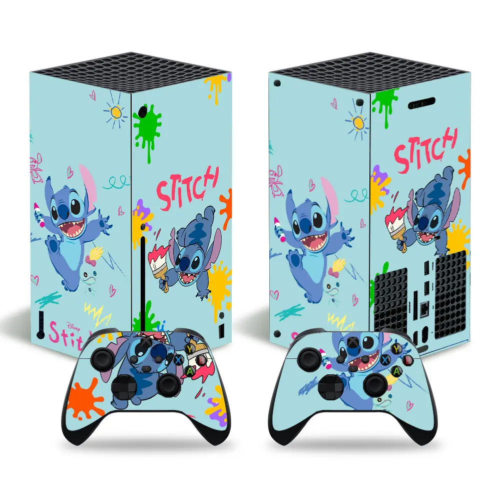 Disney Stitch Iron Man Skin Sticker Decal Cover for Xbox Series X Console and 2 Controllers Xbox Series X Skin Sticker Vinyl 