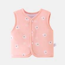 Жилет для младенцев; детский жилет на подкладке; сезон осень-зима; толстый теплый детский жилет из чистого хлопка для мужчин и женщин; жилет; кардиган