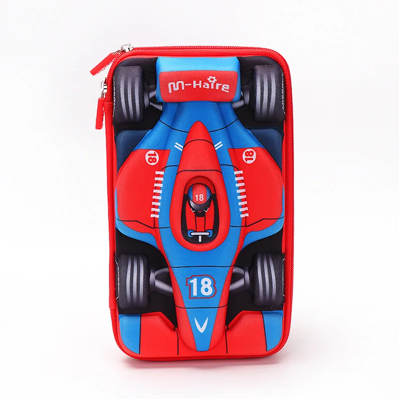Kawaii машина для Автогонки пенал для мальчиков милый 3D автомобиль коробка для карандашей сумка большой емкости Канцтовары обратно в школьные принадлежности подарок - Цвет: Красный
