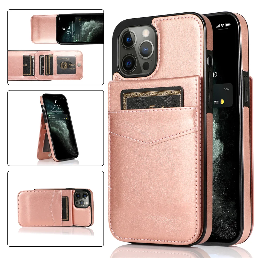 apple 13 pro max case Multi Cards Case For iPhone 13 12 11 Mini Pro Max XS XR X 6 6s 7 8 Plus SE 2020 Leather Stand Holder Slim Phone Bags Cover Funda iphone 13 pro max cover