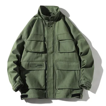 

EWQ / Men's Jacket 2019 Autumn Winter Loose Coat With Big Pockets Trend Casual Fashon New Jacket Work Clothes For Male 19H-a165